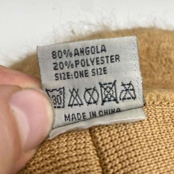 Cheveux Fuzzy Hat‎ with Brim Tan - Newspaper Boy Style - One Size Fits Most main image 8
